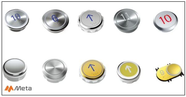 انواع دکمه بر روی شستی آسانسور برای خرید عمده دکمه آسانسور